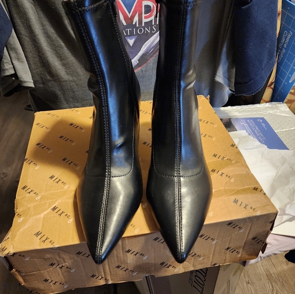NWB,lady's MIX No6 leather boots, Black 7.5 - Picture 5 of 7